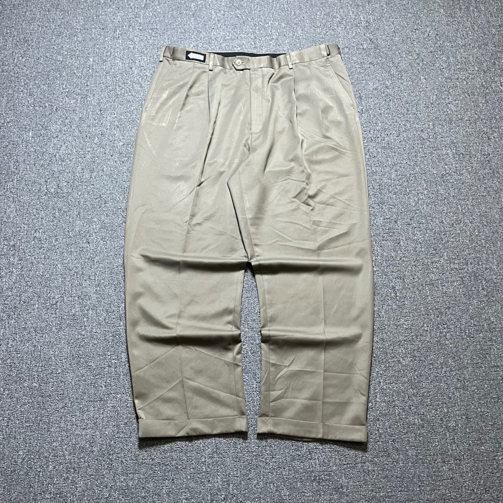 Savane Dress Pants 42W x 30L Taupe Pleated Cuffed Dress Slacks